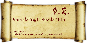 Varsányi Rozália névjegykártya